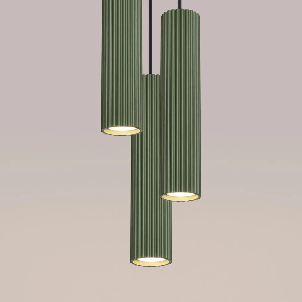 Lampa wisząca KARBON 3P zielona oliwka | sklep MIRAT kolekcja karbon