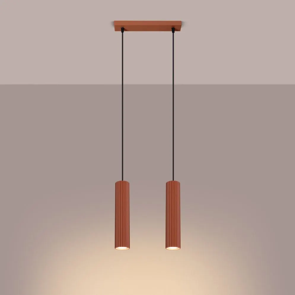 Lampa wisząca KARBON 2 ochra czerwona | sklep MIRAT kolekcja karbon