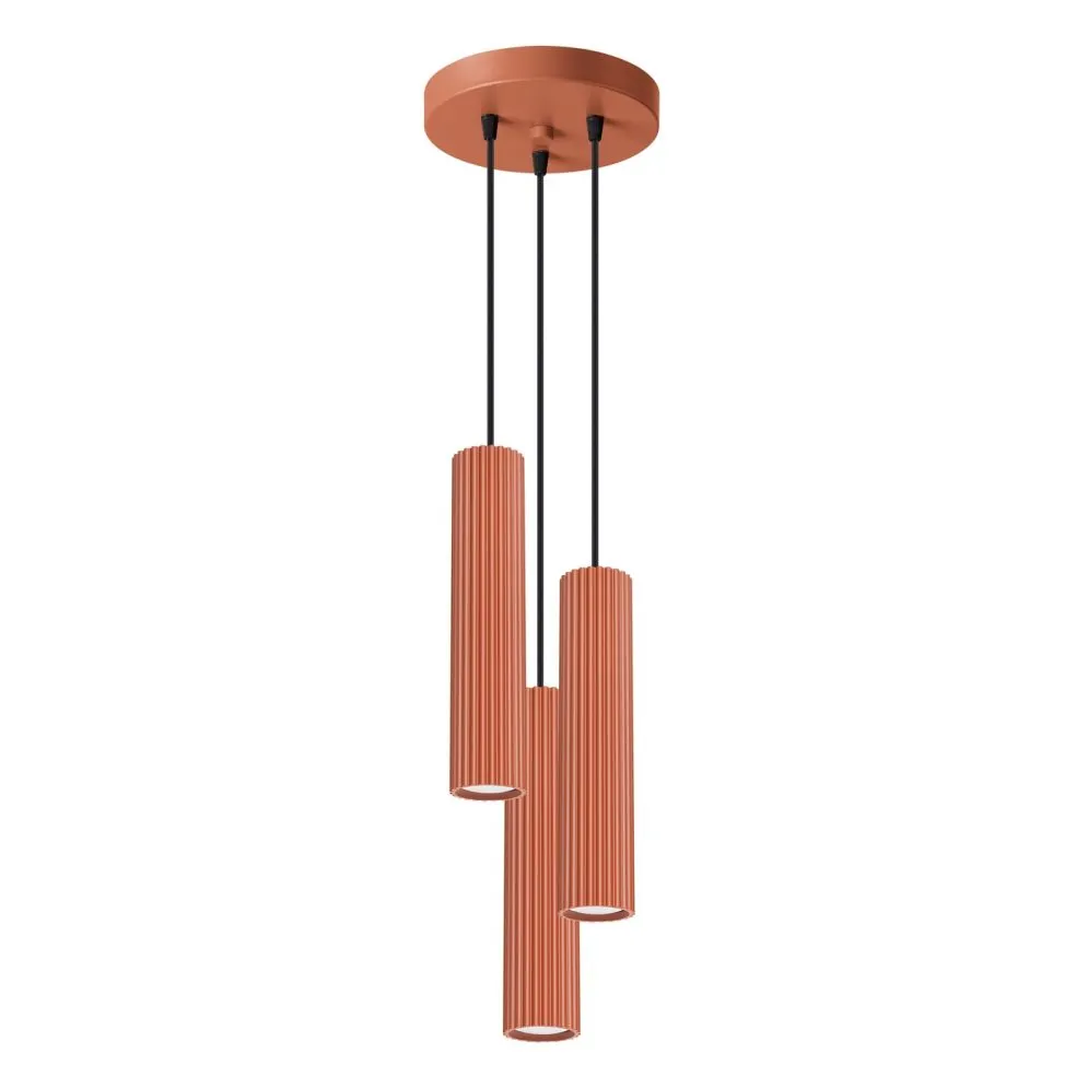 Lampa wisząca KARBON 3P ochra czerwona | sklep MIRAT kolekcja karbon