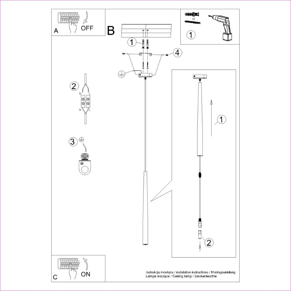 Lampa wisząca BLISS 1 czarna | sklep MIRAT kolekcja bliss