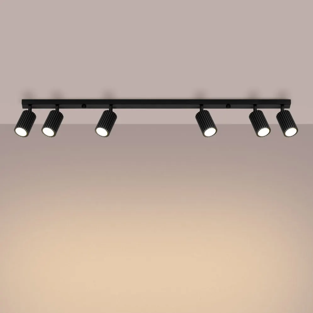 Plafon KARBON 6L czarny | sklep MIRAT kolekcja karbon