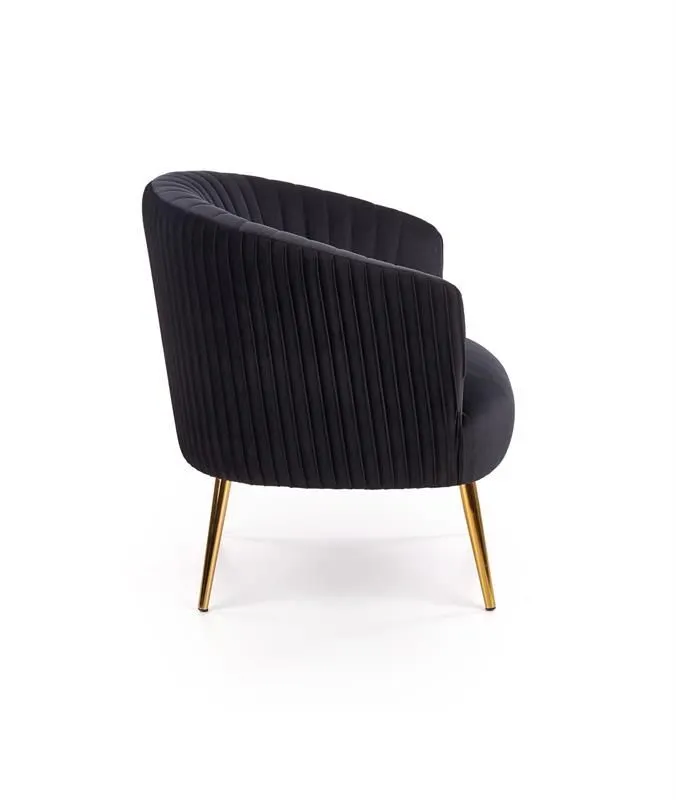 Fotel CROWN czarny z przeszyciami w stylu glamour | MIRAT. w stylu GLAMOUR kolekcja
