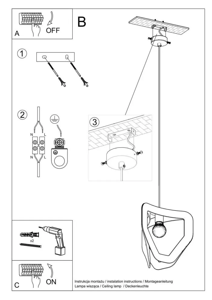 Lampa wisząca TRES biała | sklep MIRAT  kolekcja tres