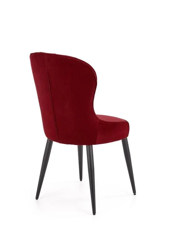 Krzesło K366 VELVET bordowe aksamitne o opływowym kształcie | MIRAT. styl GLAMOUR
