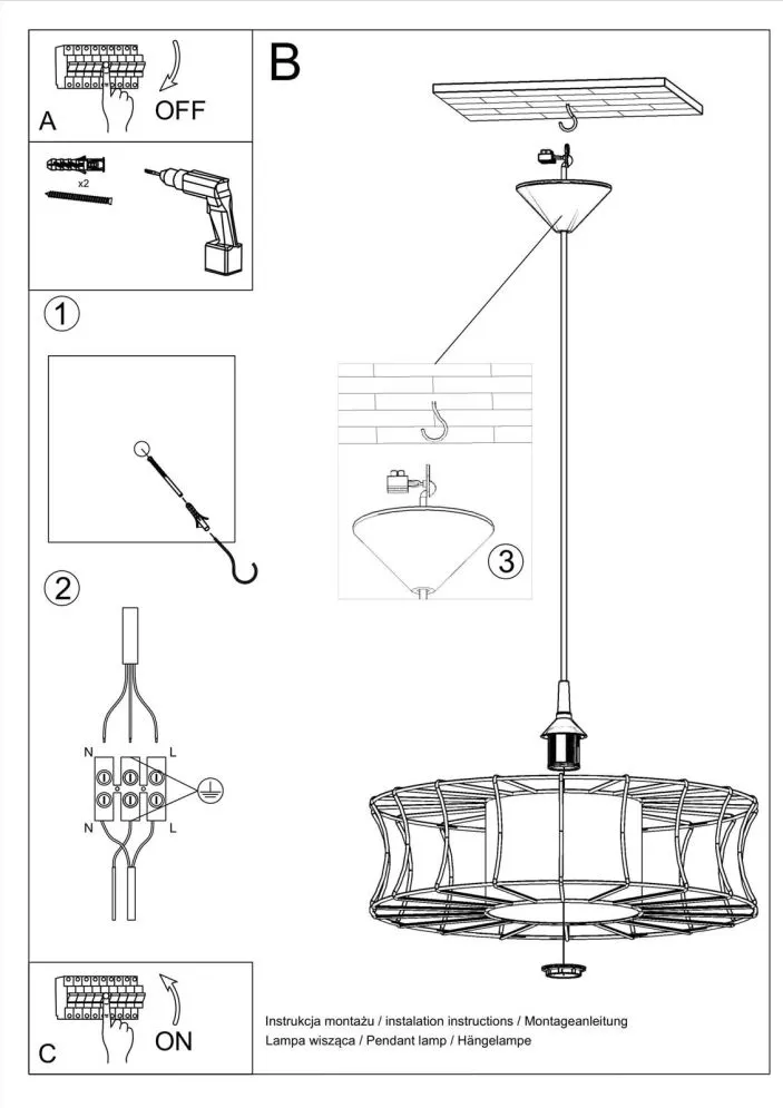 Lampa wisząca SALERNO biała | sklep MIRAT  kolekcja salerno