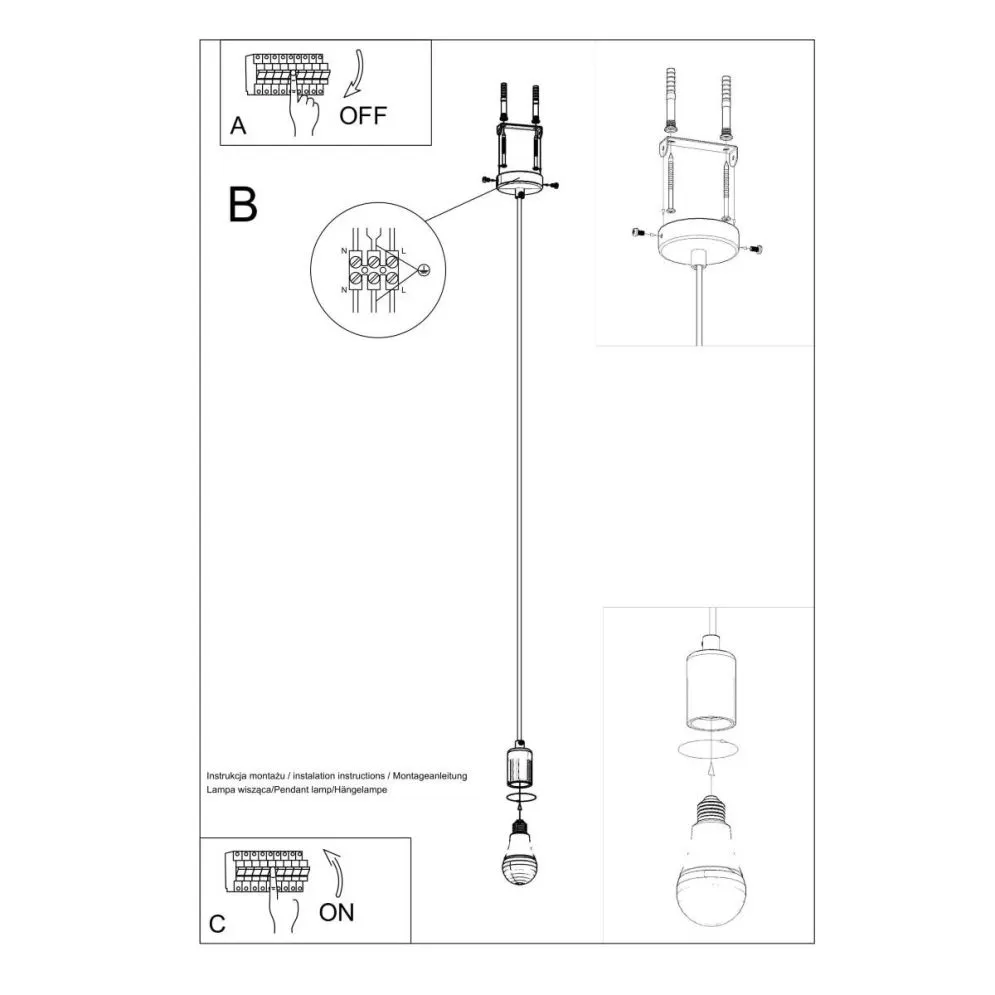 Lampa wisząca EDISON czarna | sklep MIRAT kolekcja edison