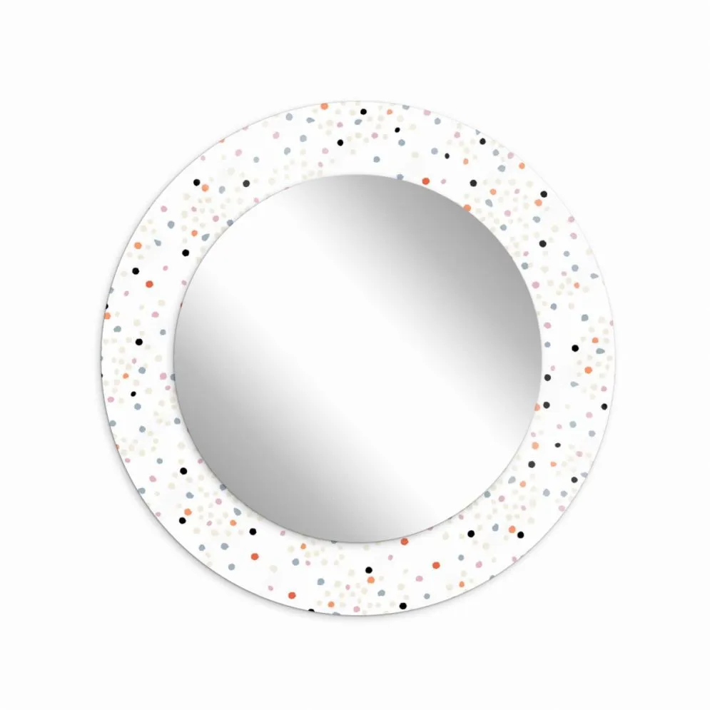 Lustro okrągłe MORENA DOTS 80cm białe dekoracyjne I sklep meblowy MIRAT.