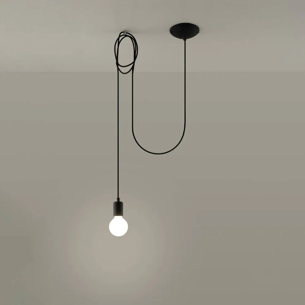 Lampa wisząca EDISON 1 LONG czarny | sklep MIRAT  kolekcja edison