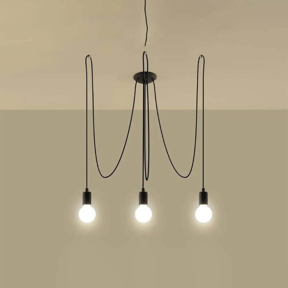 Żyrandol EDISON 3 czarny | sklep MIRAT  kolekcja edison