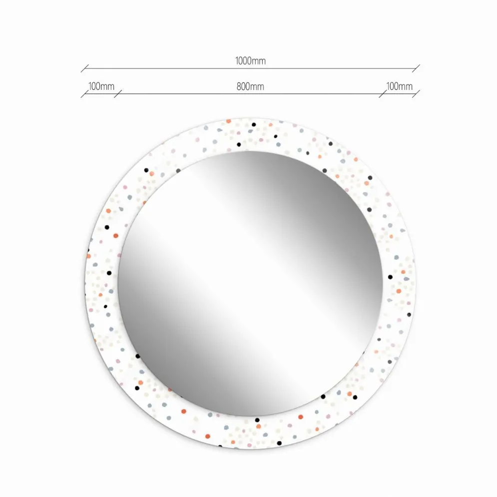 Lustro okrągłe MORENA DOTS 100cm białe wiszące I sklep meblowy MIRAT.