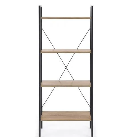 Regał NARVIK REG2 dąb sonoma czarny | MIRAT. styl LOFT kolekcja NARVIK HALMAR