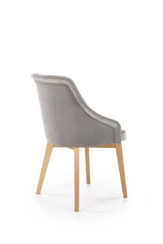 Eleganckie szare krzesło tapicerowane z drewnianymi nogami TOLEDO 2