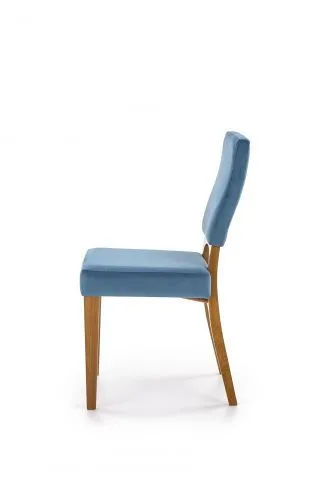 Krzesło WENANTY niebieskie dąb miodowy w stylu retro | MIRAT. w stylu VINTAGE kolekcja CHARAZIAK DESIGN