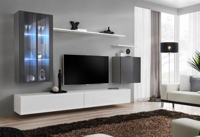 Meblościanka SWITCH XII na wysoki połysk z podświetleniem | MIRAT. w stylu kolekcja SWITCH