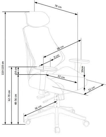 Fotel biurowy HASEL czarny szary mechanizm Multiblock | MIRAT. w stylu kolekcja