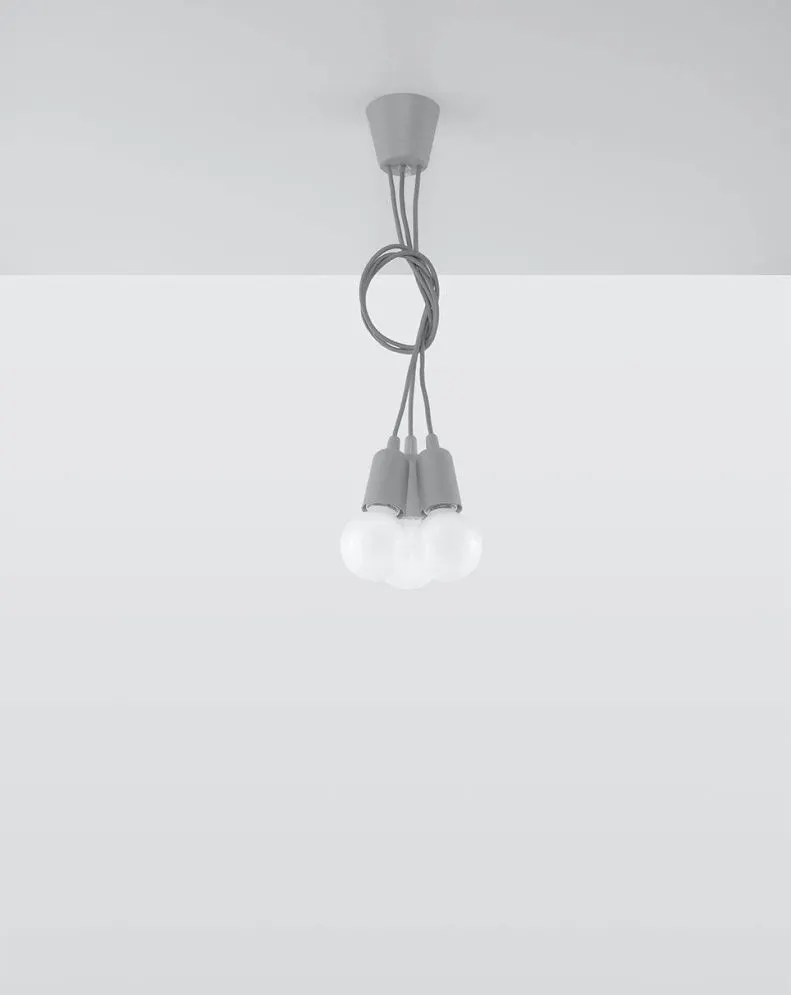 Lampa wisząca DIEGO 3 szara | sklep MIRAT kolekcja diego