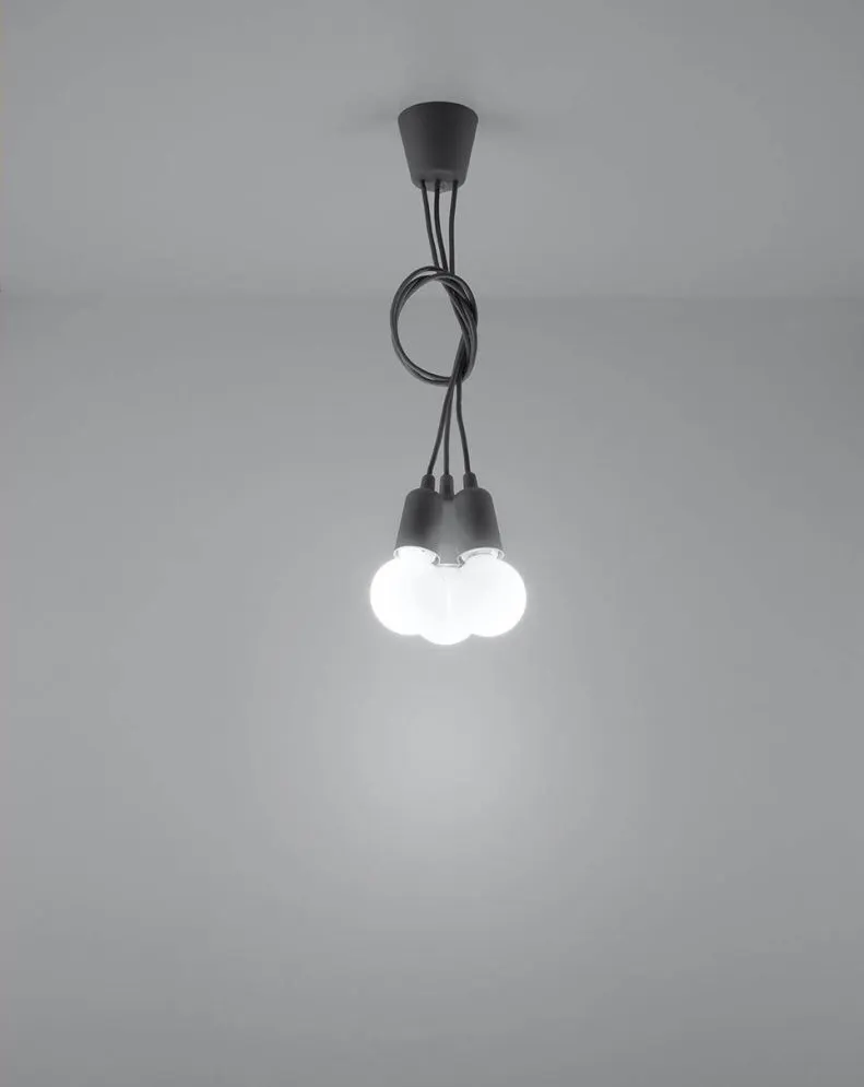 Lampa wisząca DIEGO 3 szara | sklep MIRAT kolekcja diego