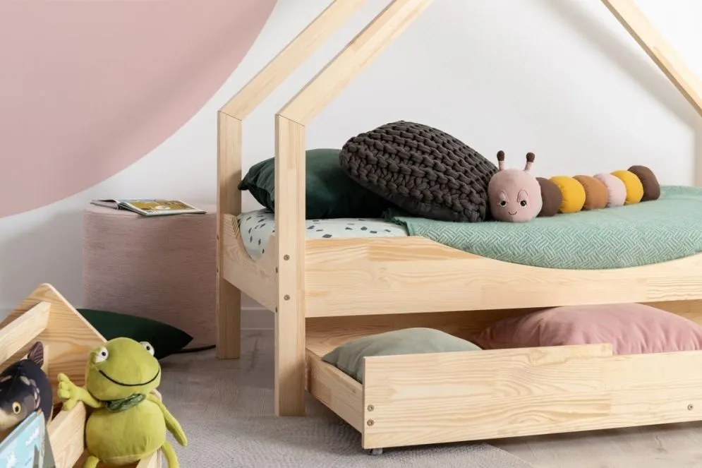 Łóżko dziecięce LOCA E 80x140 sosna domek | MIRAT. w stylu kolekcja LOCA