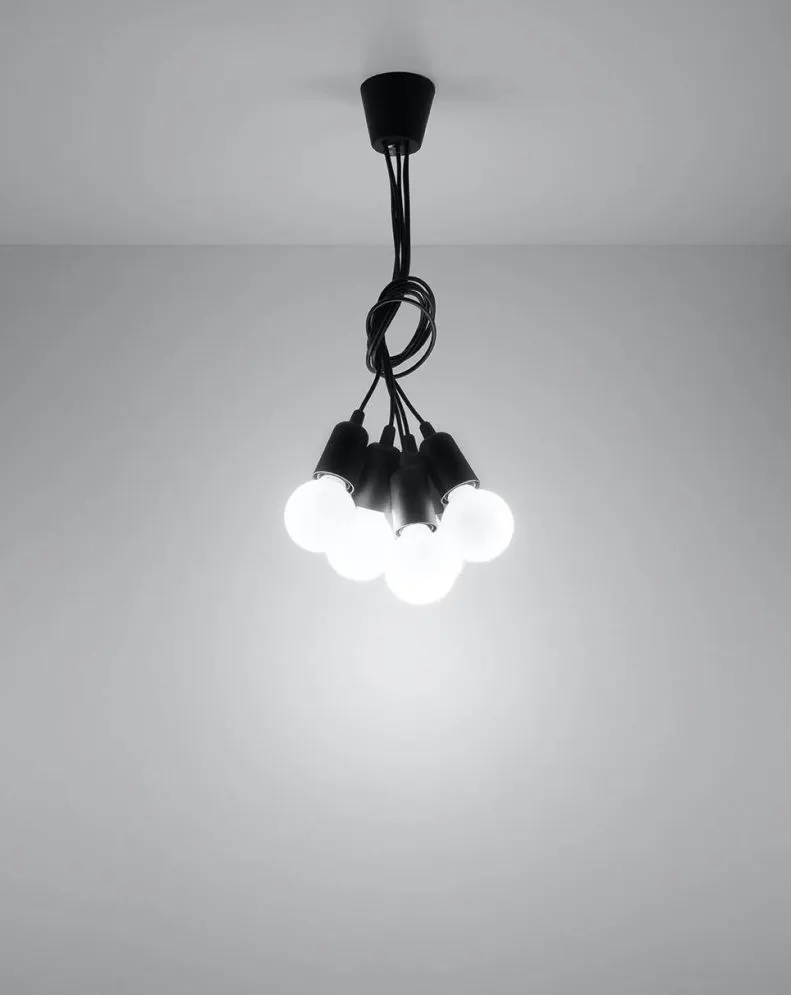 Lampa wisząca DIEGO 5 czarna | sklep MIRAT kolekcja diego