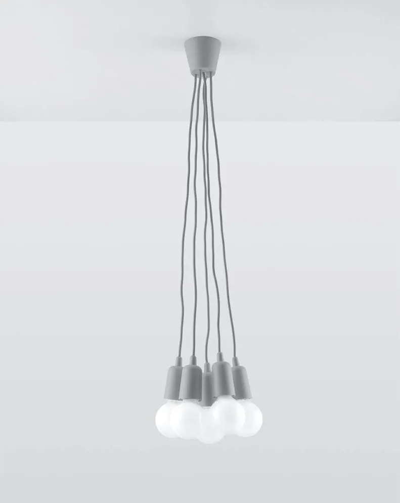 Lampa wisząca DIEGO 5 szara | sklep MIRAT kolekcja diego