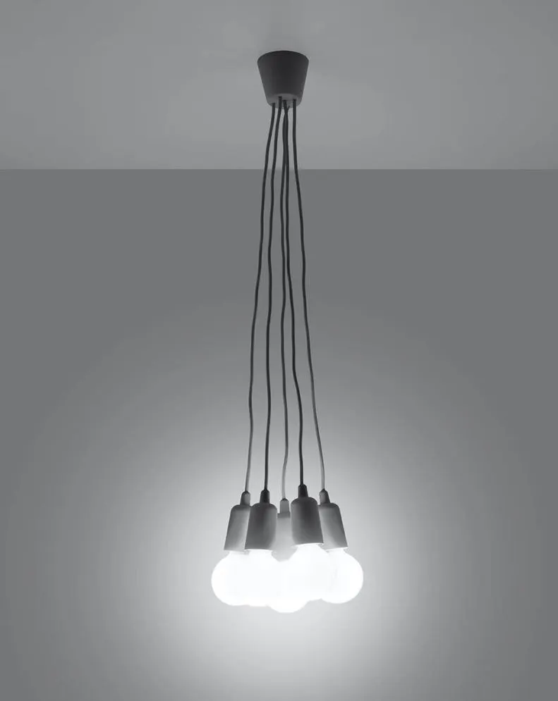 Lampa wisząca DIEGO 5 szara | sklep MIRAT kolekcja diego