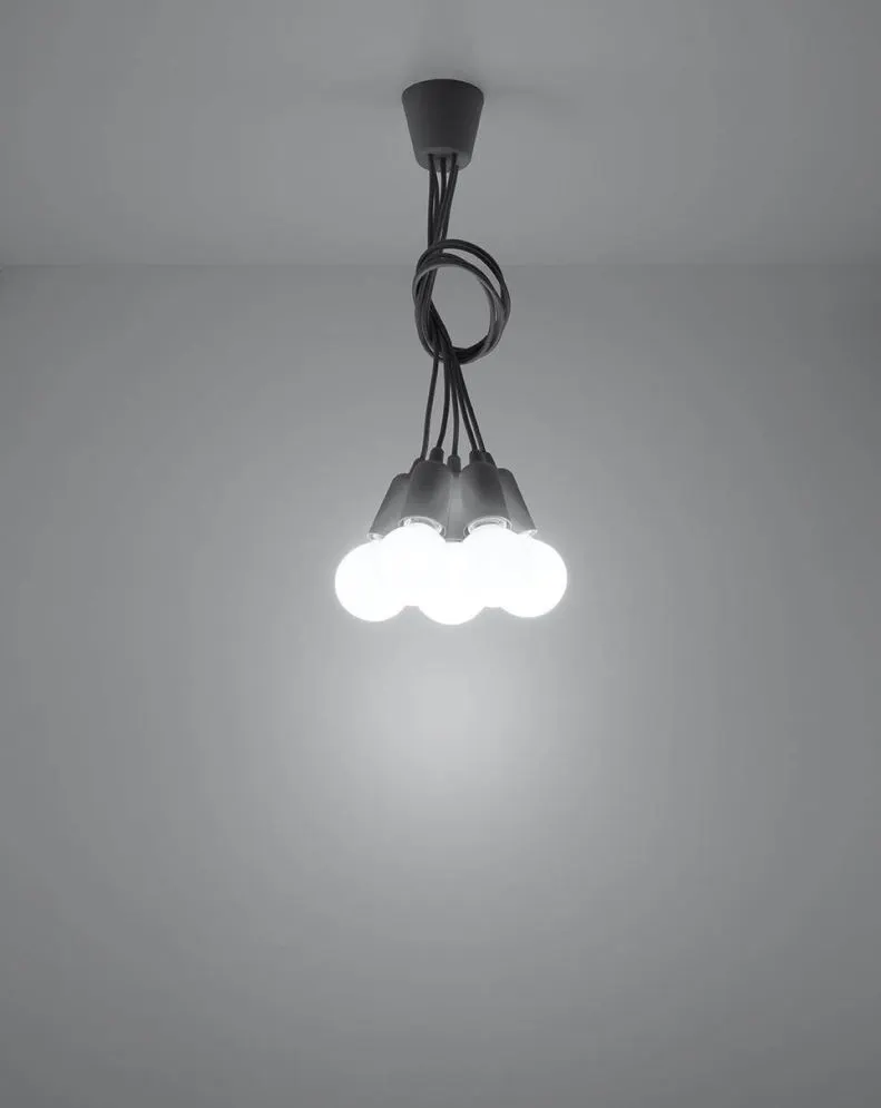 Lampa wisząca DIEGO 5 szara | sklep MIRAT kolekcja diego