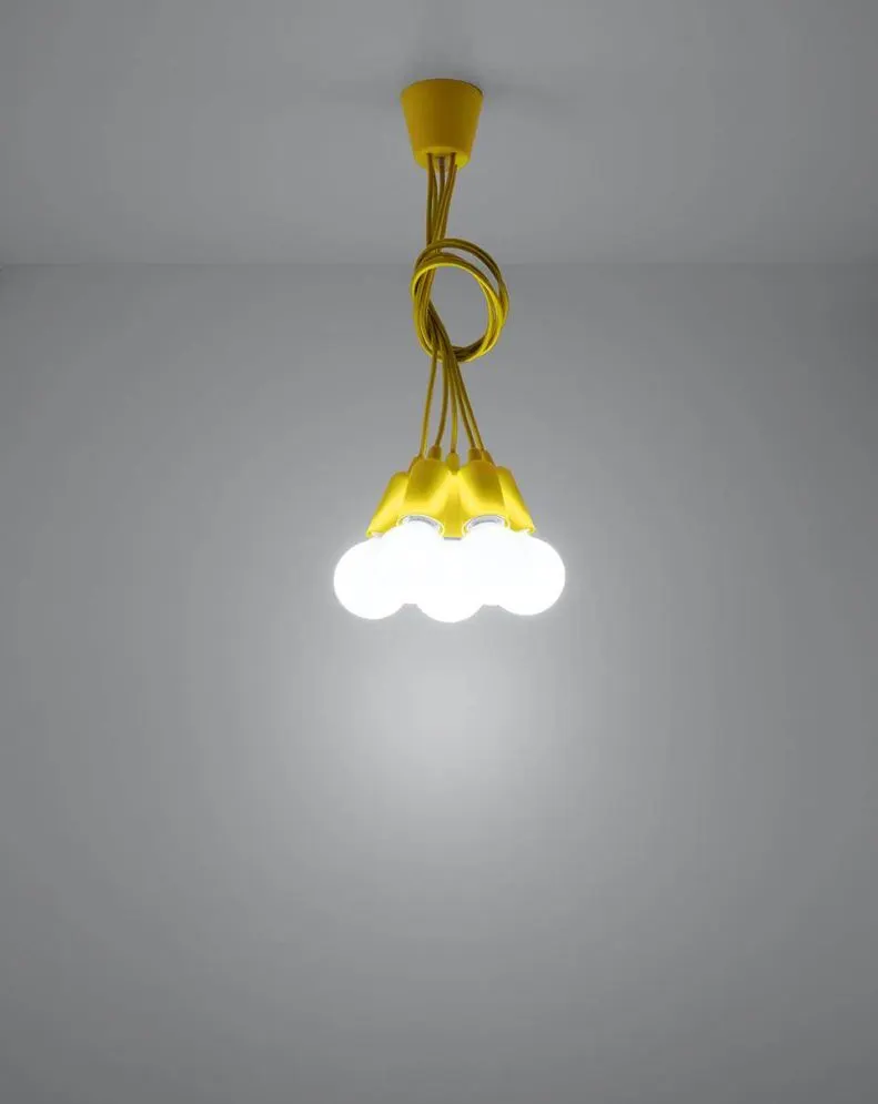 Lampa wisząca DIEGO 5 żółta | sklep MIRAT  kolekcja diego