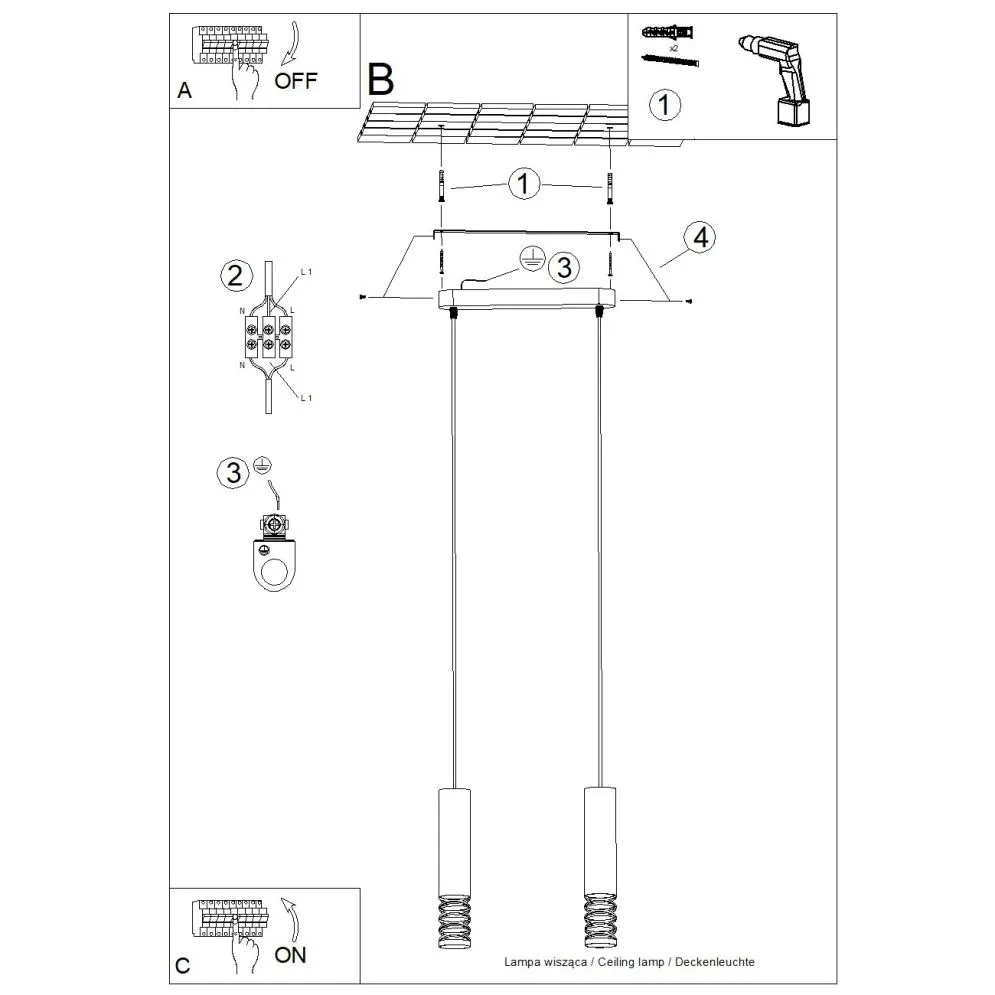 Lampa wisząca LAMI 2 biały | sklep MIRAT kolekcja lami