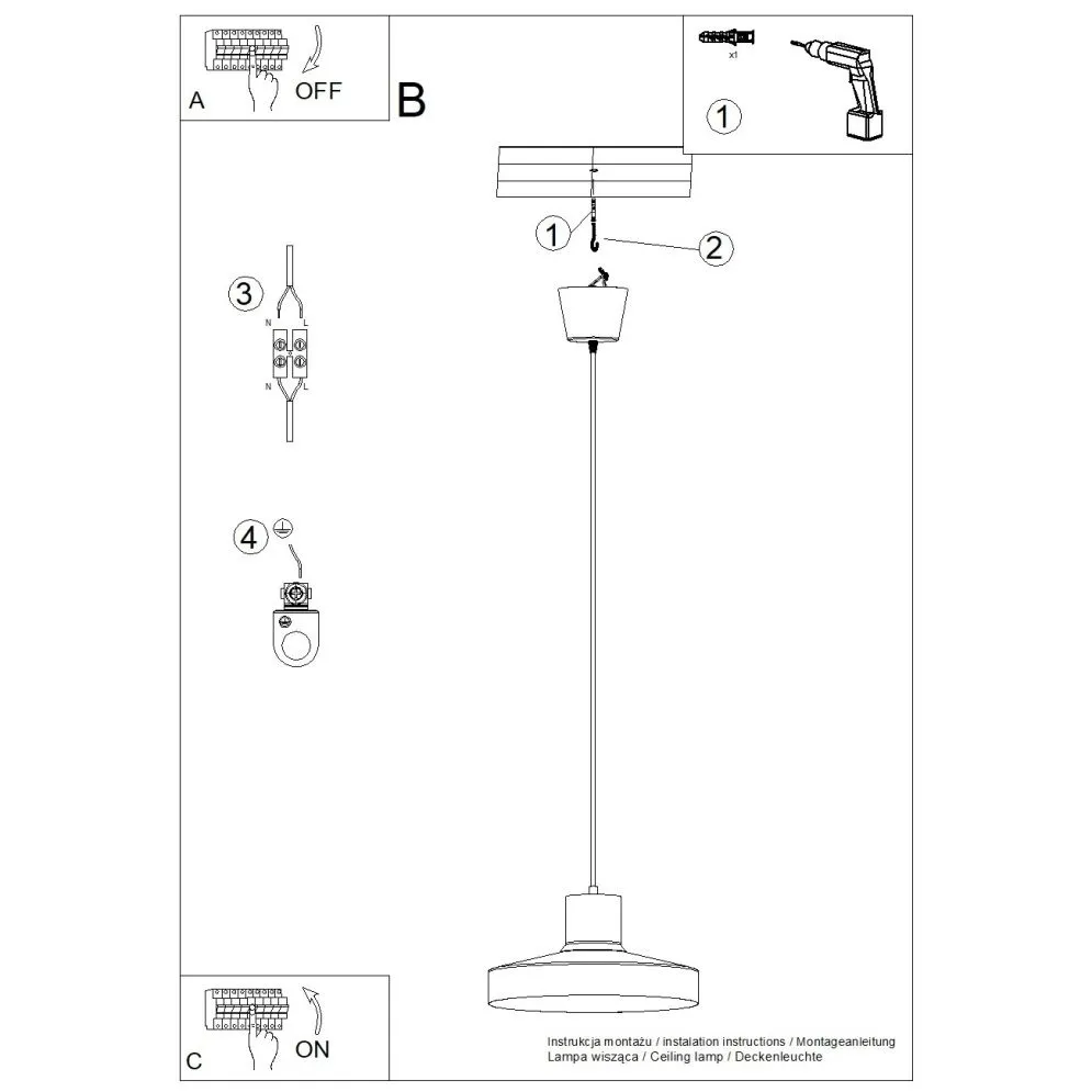 Lampa wisząca BILO czarna | sklep MIRAT  kolekcja bilo