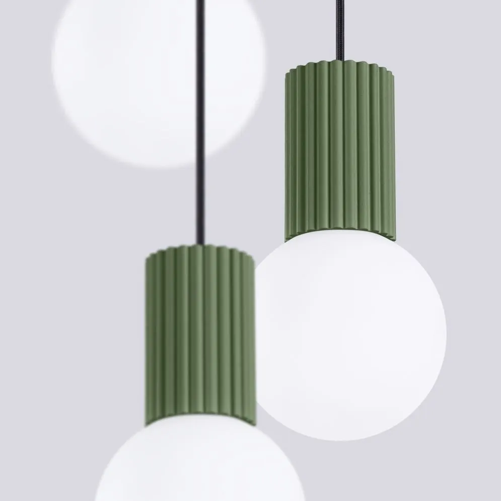 Lampa wisząca HALO 3P zielona oliwka | sklep MIRAT kolekcja halo
