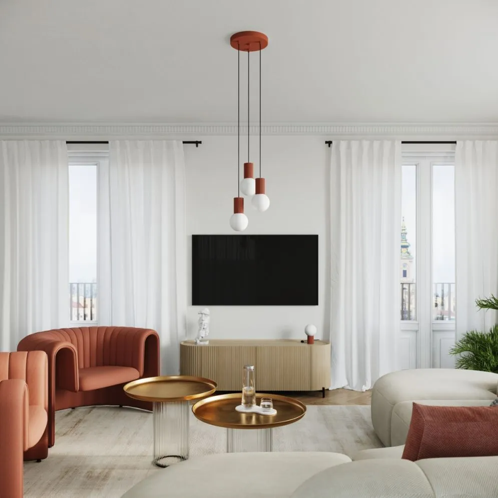 Lampa wisząca HALO 1 ochra czerwona | sklep MIRAT  kolekcja halo