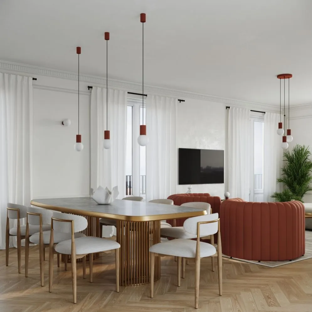 Lampa wisząca HALO 1 ochra czerwona | sklep MIRAT  kolekcja halo