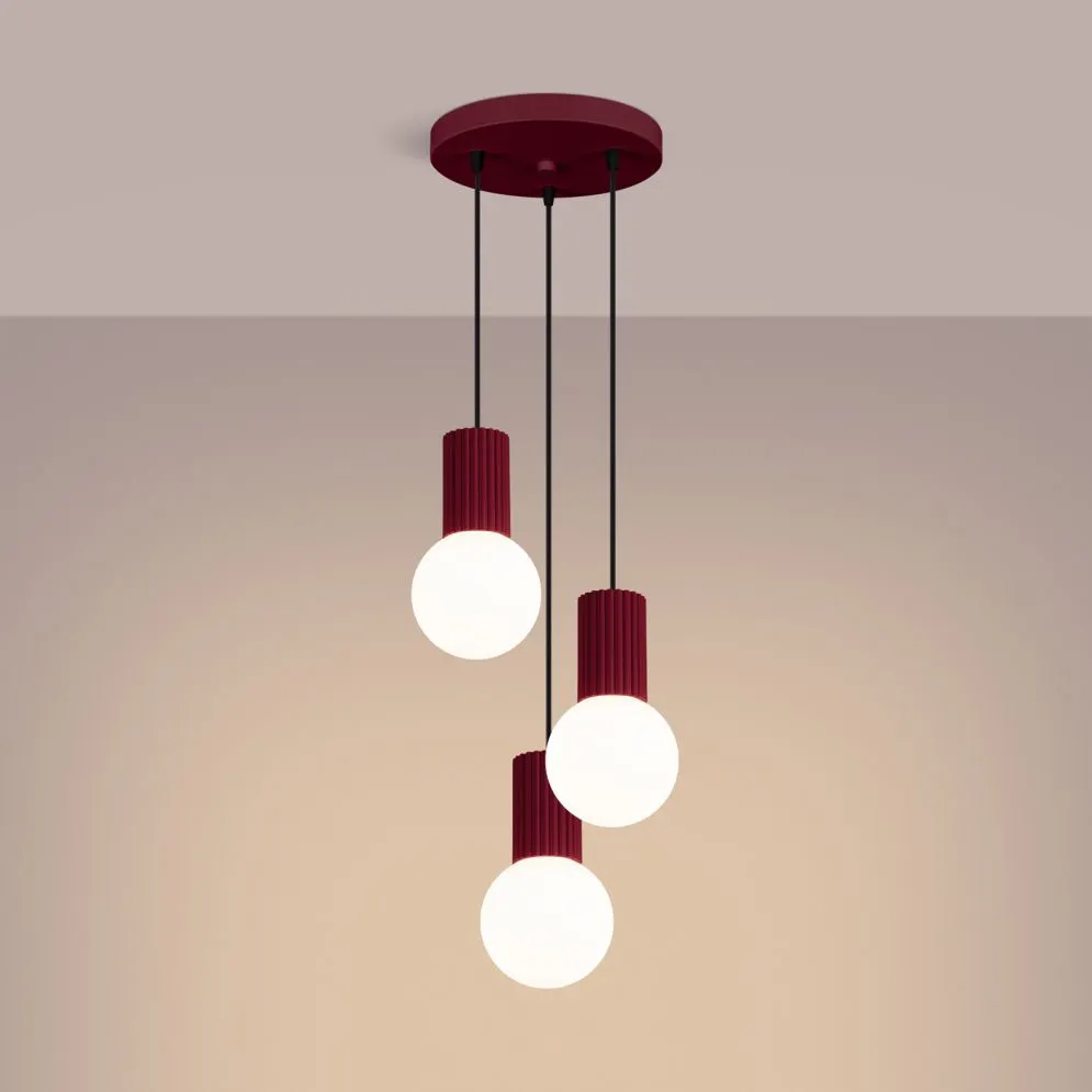 Lampa wisząca HALO 3P burgund | sklep MIRAT kolekcja halo