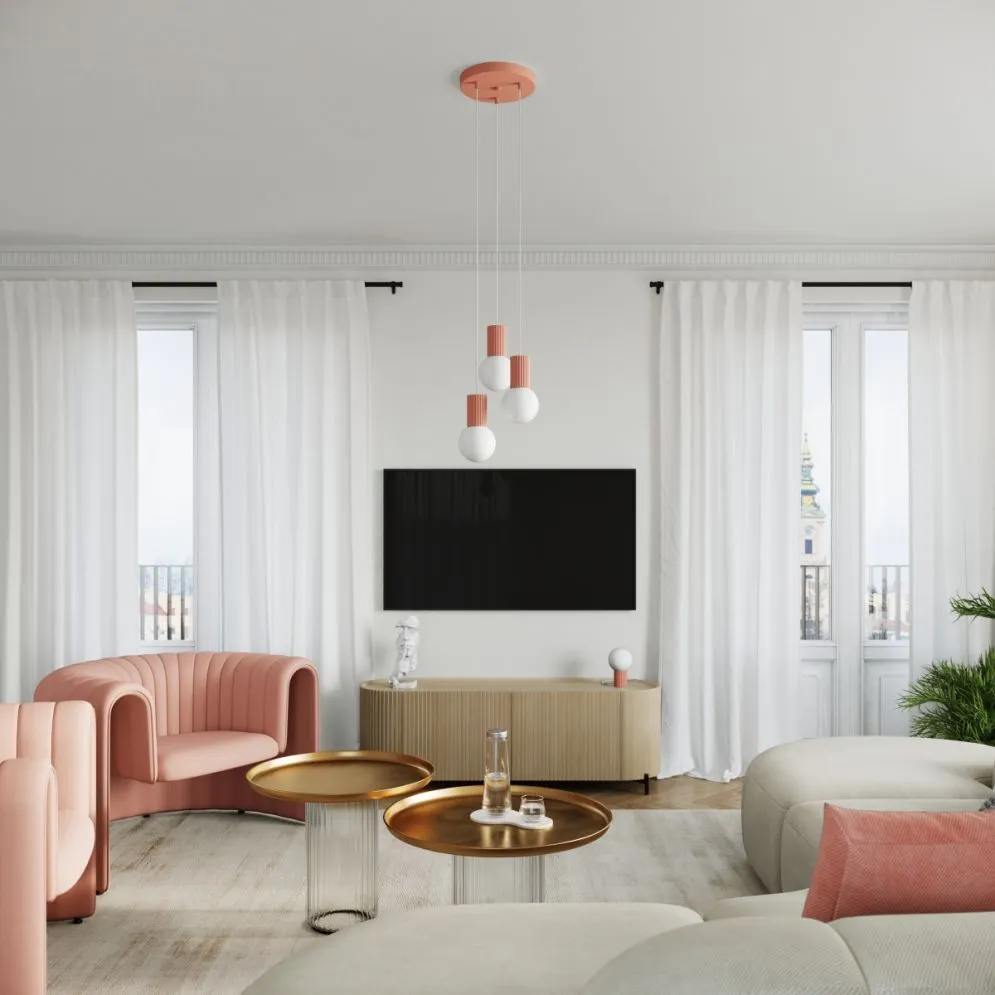 Lampa wisząca HALO 1 brzoskwiniowa | sklep MIRAT kolekcja halo
