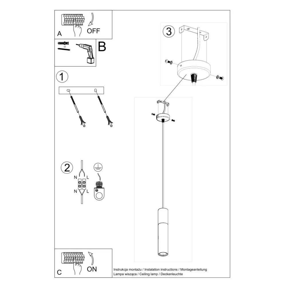 Lampa wisząca BORGIO 1 czarny | sklep MIRAT kolekcja borgio