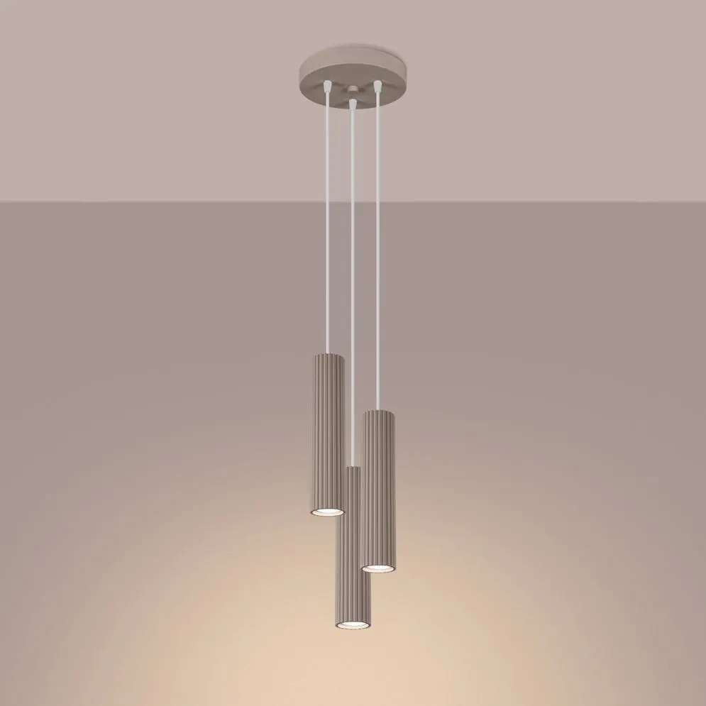 Lampa wisząca KARBON 3P taupe | sklep MIRAT kolekcja karbon