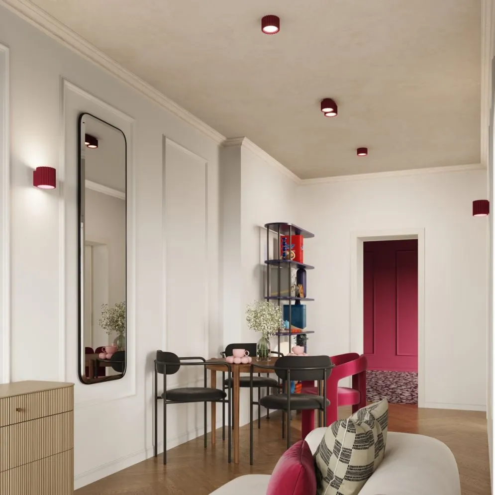 Plafon AURA 1 burgund Gx53 | sklep MIRAT kolekcja aura