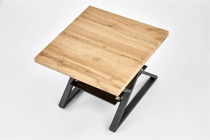 Ława XENA KWADRAT 60x60 ze szklaną półką do salonu w stylu loft | MIRAT. w stylu LOFT kolekcja