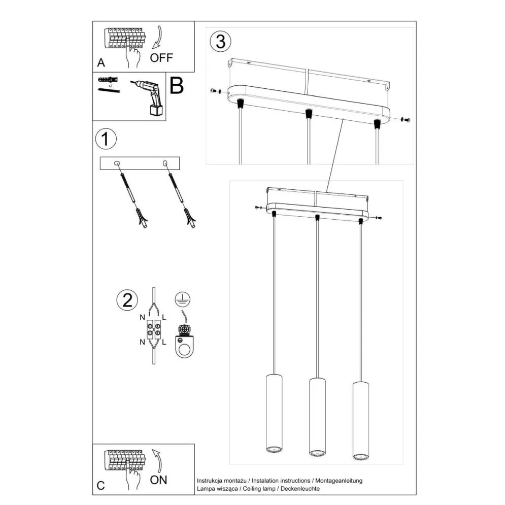 Lampa wisząca LUVO 3L | sklep MIRAT  kolekcja luvo