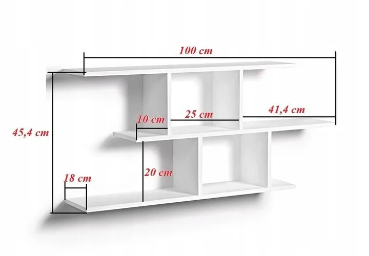 Półka ALESIA 8 dąb sonoma wisząca do salonu | MIRAT. styl LOFT