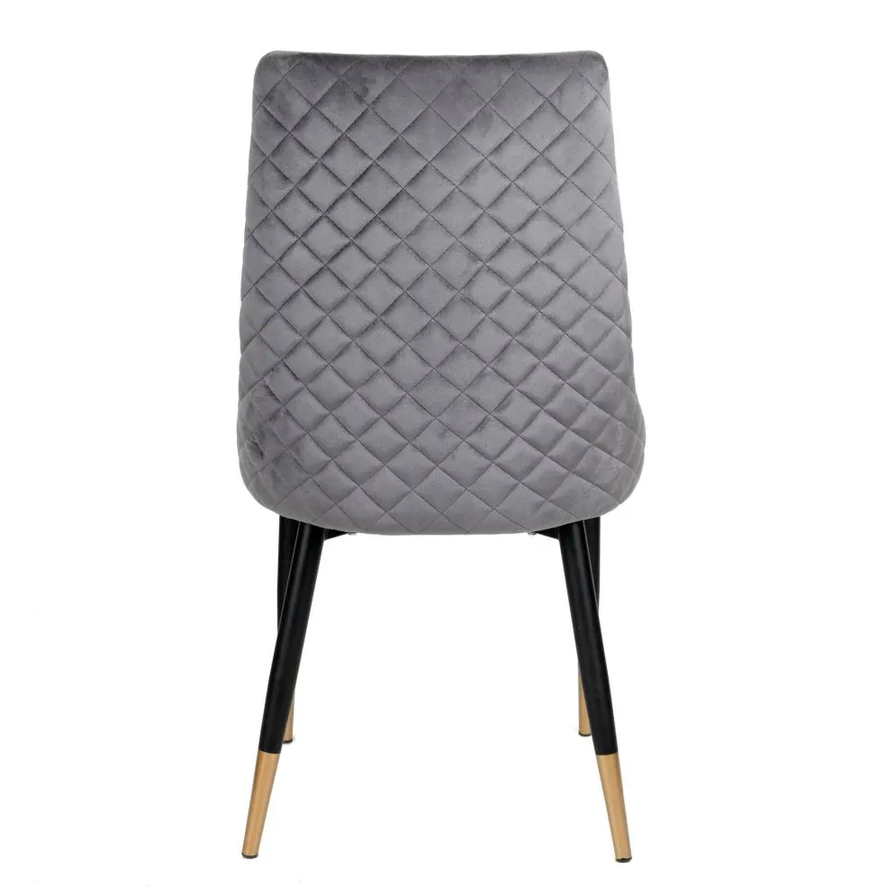 Krzesło welurowe LOGAN szare z czarnymi nogami|MIRAT styl LOFT