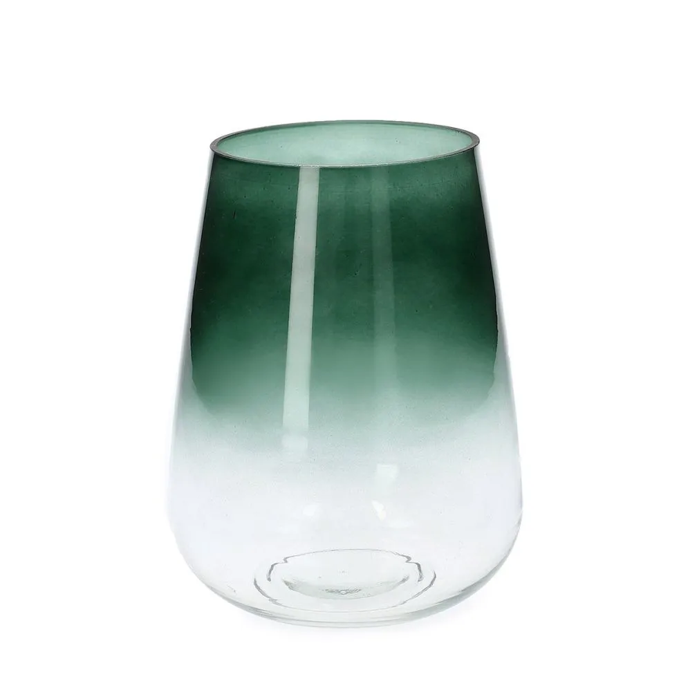 Lampion GALIA szklany z uchwytami na tealight zielony 15x20 cm | MIRAT