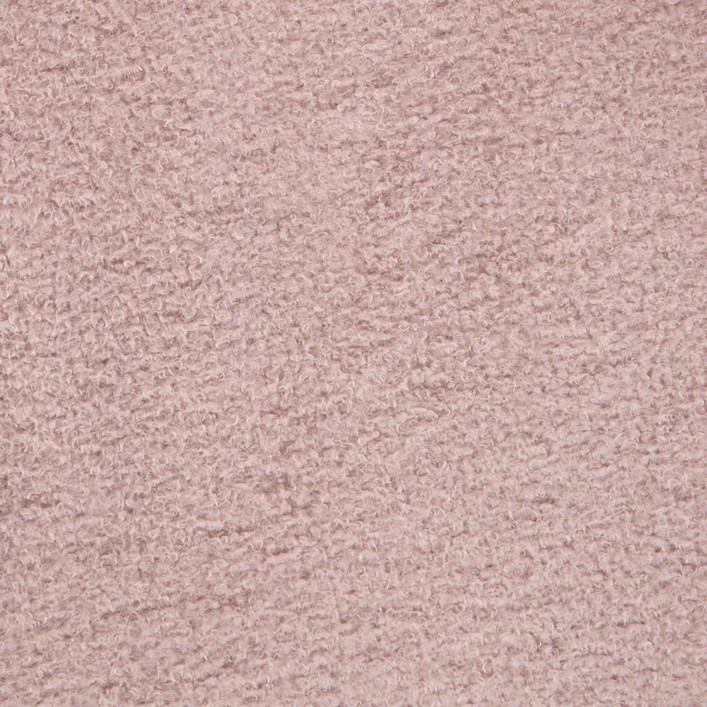 Fotel tapicerowany MOSS w tkaninie TEDDY BOUCLÉ różowy z podłokietnikami | MIRAT styl SKANDYNAWSKI