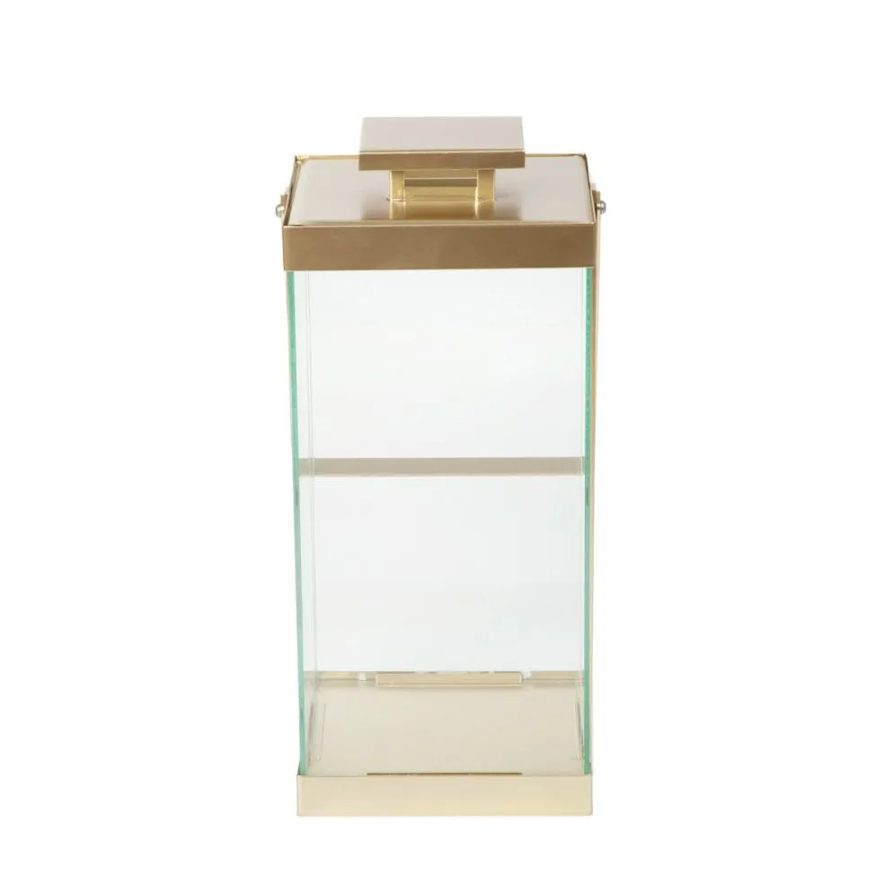 Lampion BRELA metalowa złota 15x15x36 cm | MIRAT