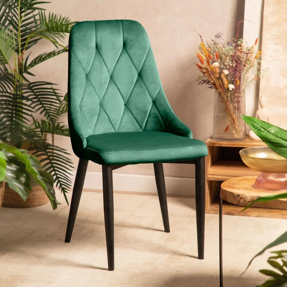 Krzesło tapicerowane LOUIS QUILTER zielone w stylu loft | MIRAT styl LOFT