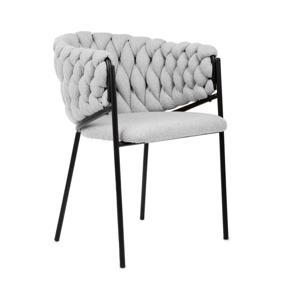 Krzesło welurowe MERLE w tkaninie szarej | MIRAT styl LOFT
