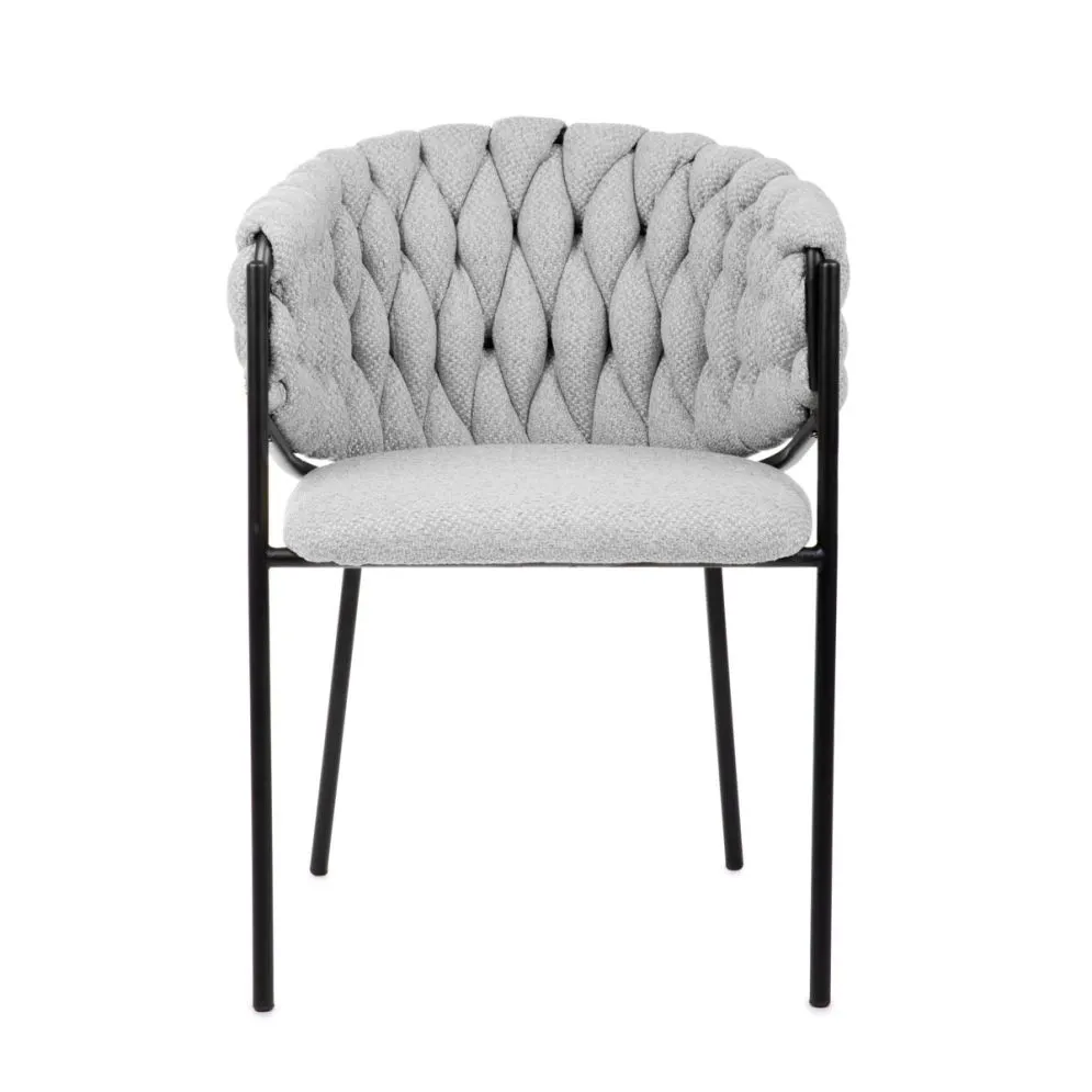 Krzesło welurowe MERLE w tkaninie szarej | MIRAT styl LOFT