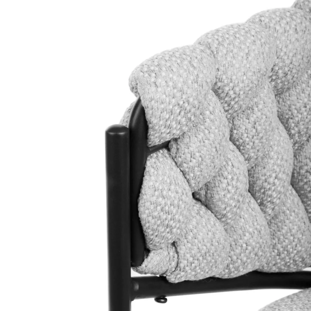 Krzesło welurowe MERLE w tkaninie szarej | MIRAT styl LOFT