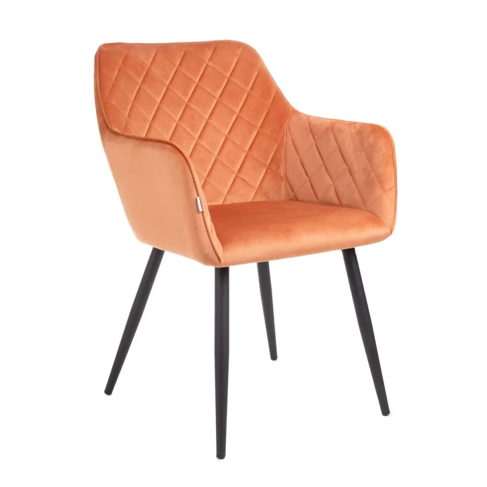 Krzesło z podłokietnikami SHELTON w kolorze ceglastym |MIRAT styl LOFT