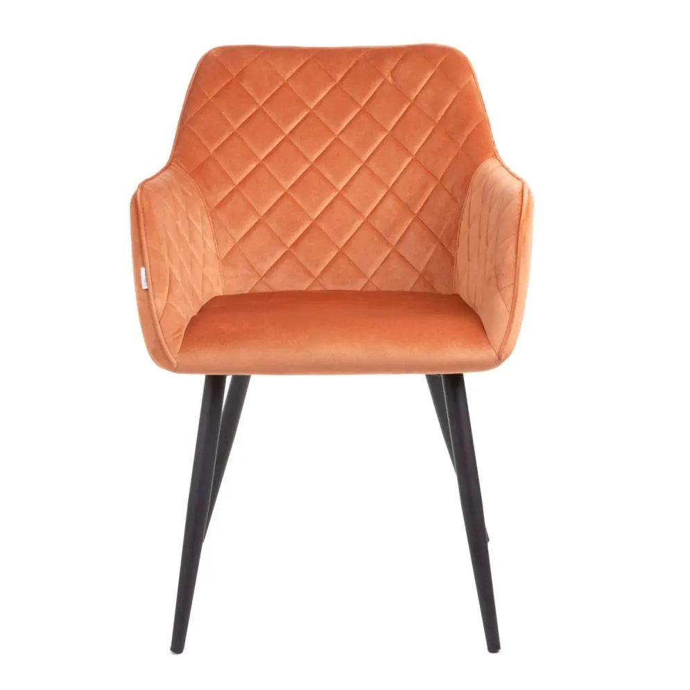 Krzesło z podłokietnikami SHELTON w kolorze ceglastym |MIRAT styl LOFT